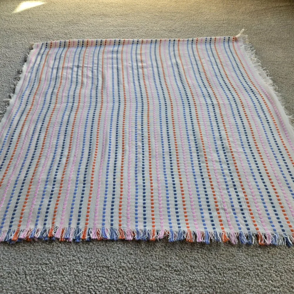 Madewell Stitched Rainbow Stripe Scarf/Shawl in Faded Wicker